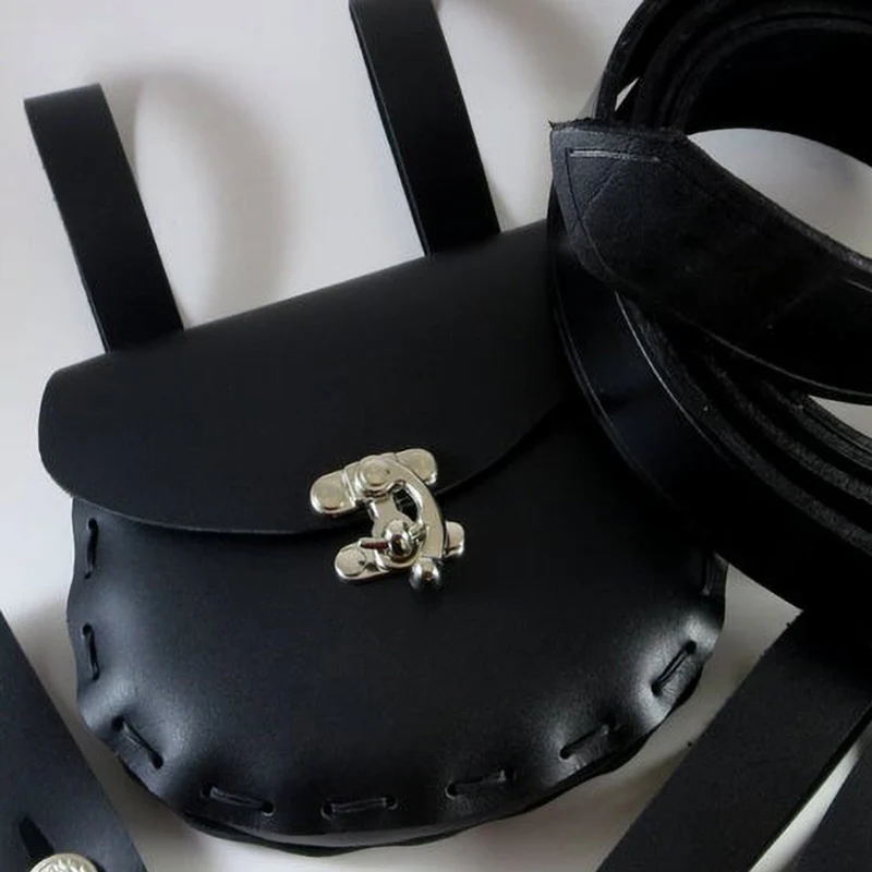 Steampunkowy Średniowieczny Skórzany Pas Torba Portfel Męski Damski Etui na Telefon Wiking Pirat Cosplay Kostium Antyczny Dodatek Akcesoria dla Dorosłych