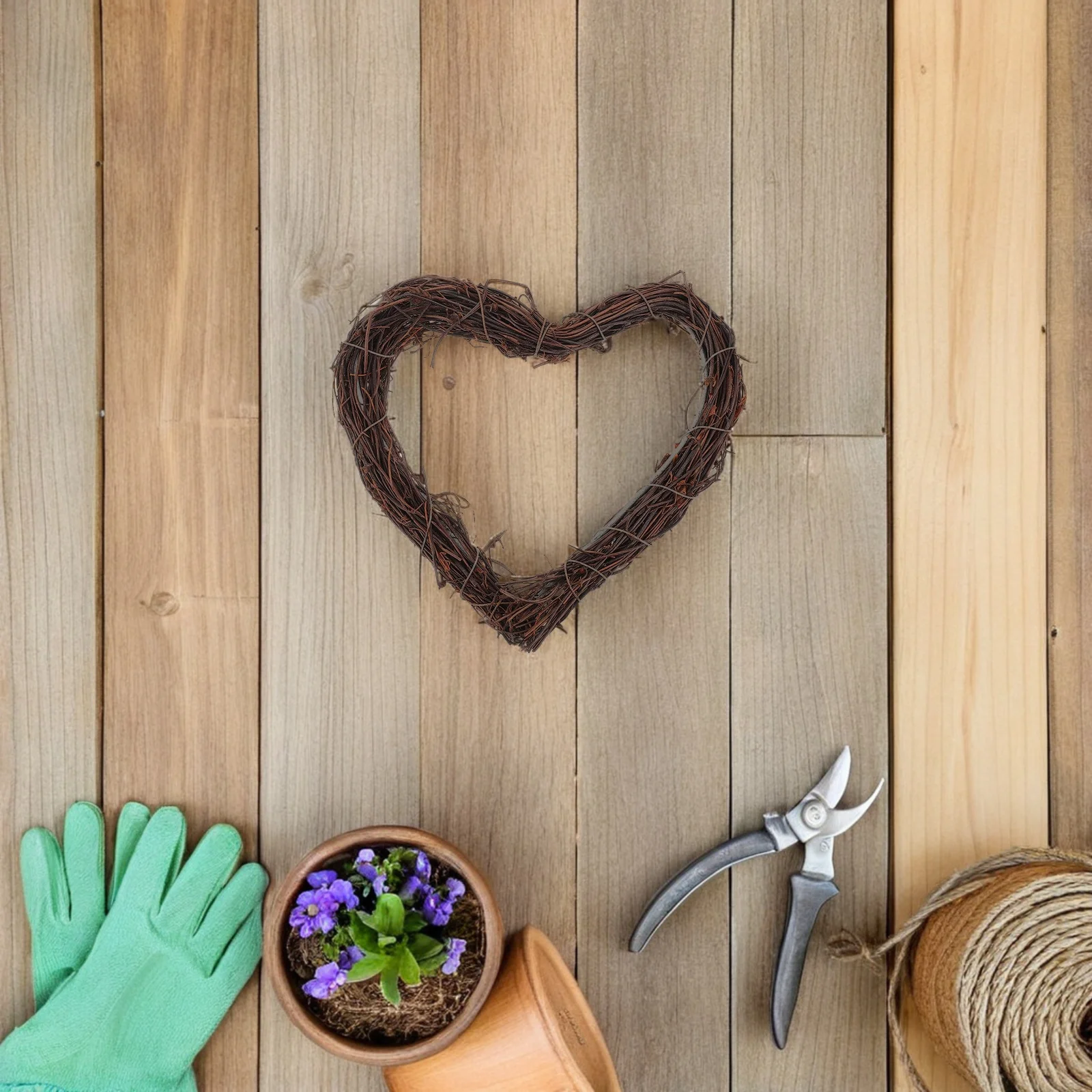 

3Pcs Heart Shape Grapevine Wreath Ring Vine Twig Frame Floral Hoop Base Wedding Wall Hanging Home Party Photography Decor