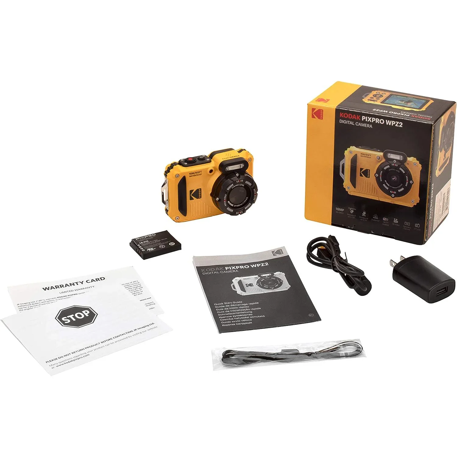 KODAK PIXPRO WPZ2 Rugged Waterproof Shockproof Dustproof WiFi Digital Camera 16MP 4X Optical Zoom 1080P Full HD Video