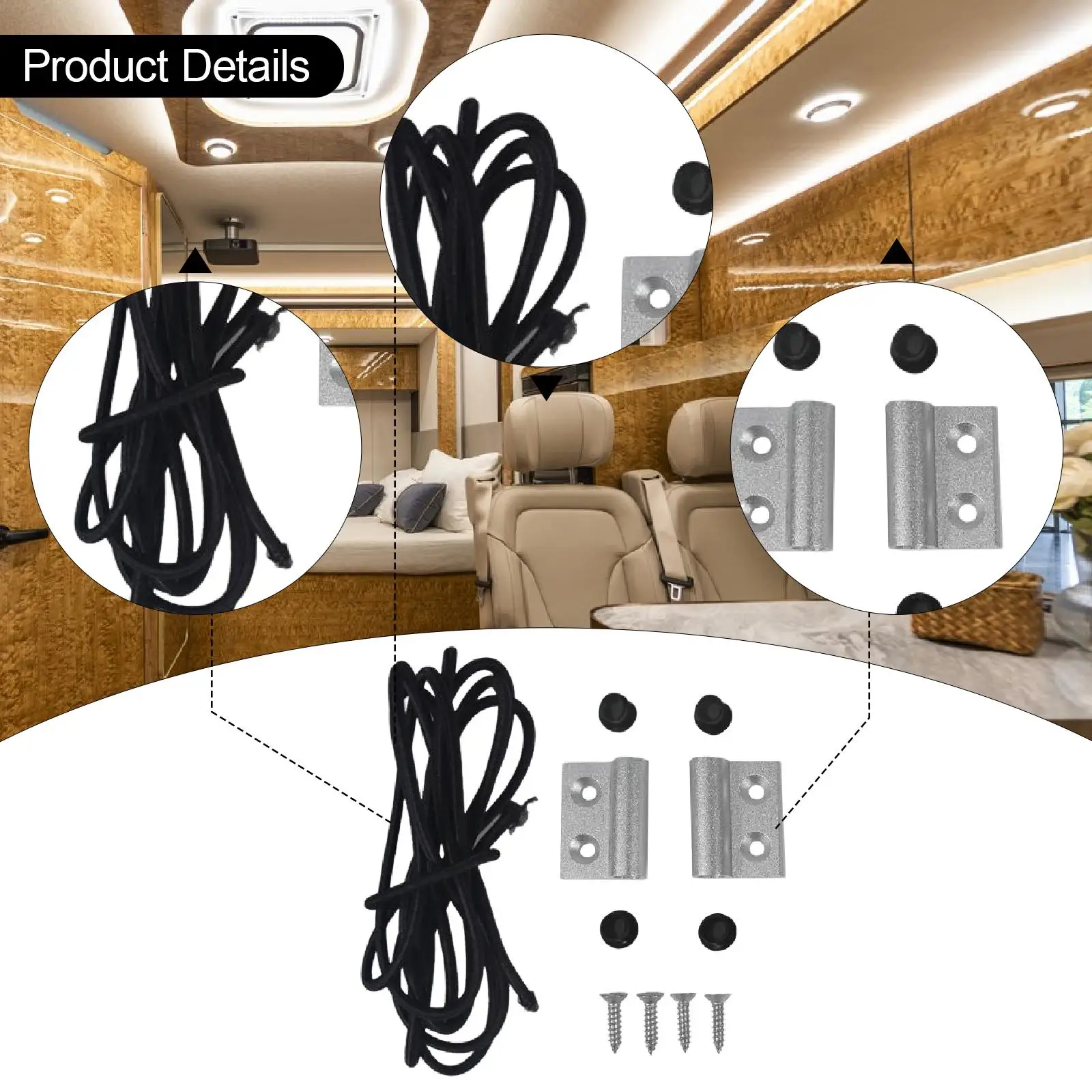 حبل خزانة معلق RV حبل توتر مرن لملحقات القارب RV للتخييم