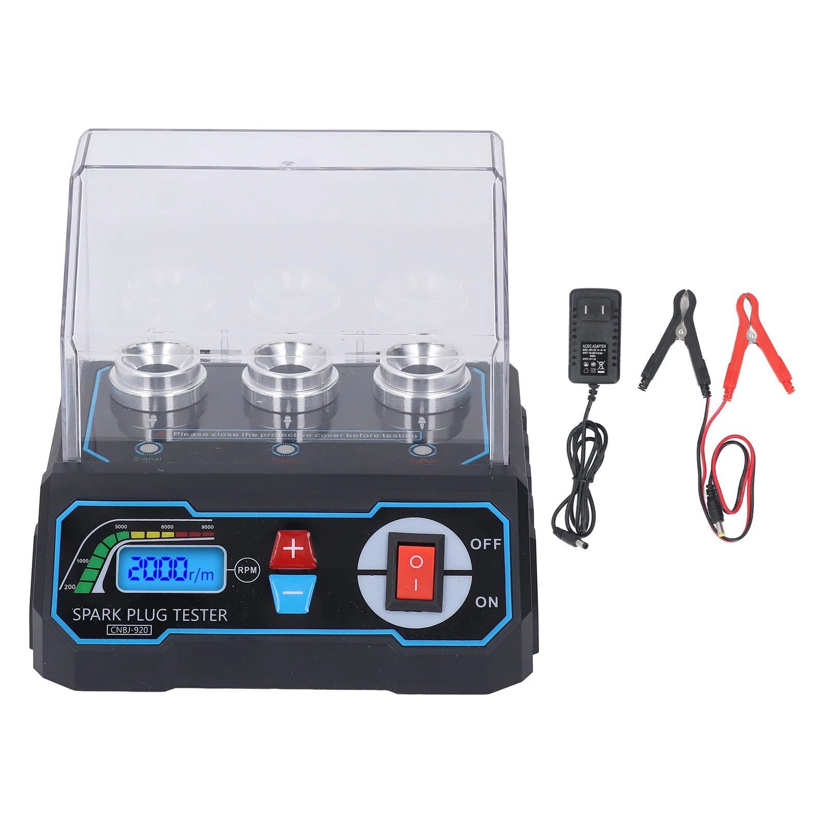 High Voltage Tester Ignition Spark Tester 200-9000 RPM Range Protective Cover Design Heat Resistant ABS For Engine Testing