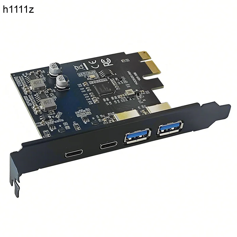 PCI Express X1 to 2 Port Type C + 2 Port USB3.2 Gen1 5Gbps Expansion Card Adapter D7020201 Chip PCIE USB Card PCIE-E USB 3.2 HUB
