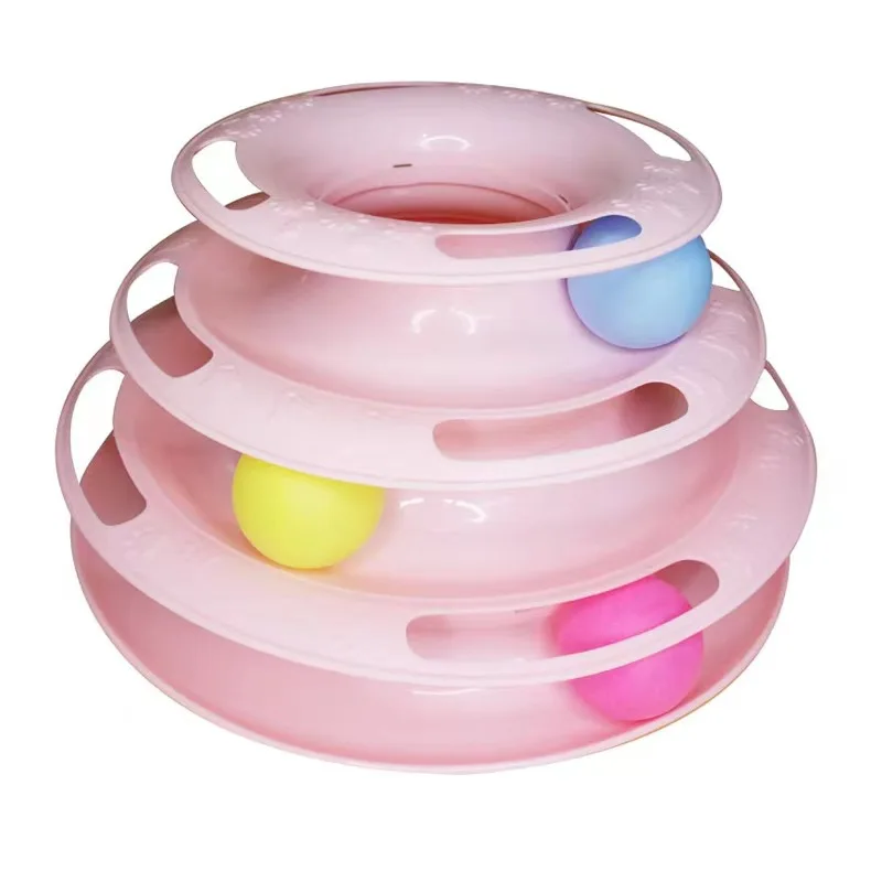 4 Levels Cat Toy Tower Turntable Roller Balls Toys Interactive Intelligence Training Track Puzzle Funny Games Accessories image 5