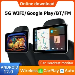 10.1 inch Android 12 Car Headrest Monitor IPS TV Display With AV Wifi Mirroring HDMI 4G Car Rear Seat Screen Video Player