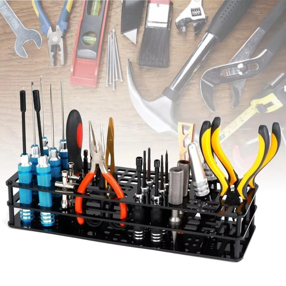 63 Holes Screwdriver Storage Rack Durabl Three-layer Panel Design Screwdriver Organizers PP Tool