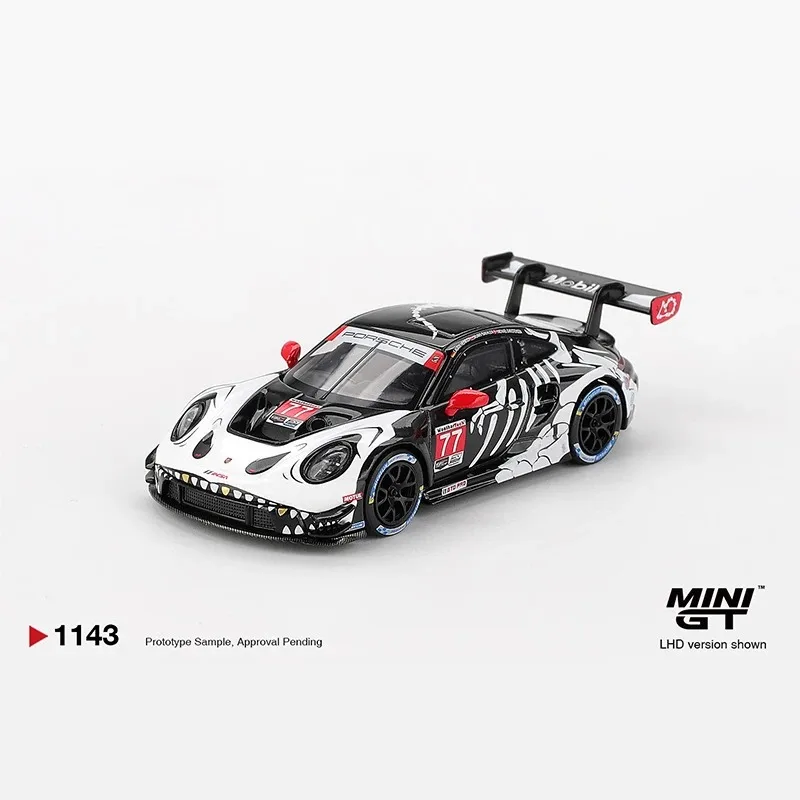 MINIGT 1:64 Porsche 911 GT3 R # 77 # 1143 Modelo de Carro de Liga