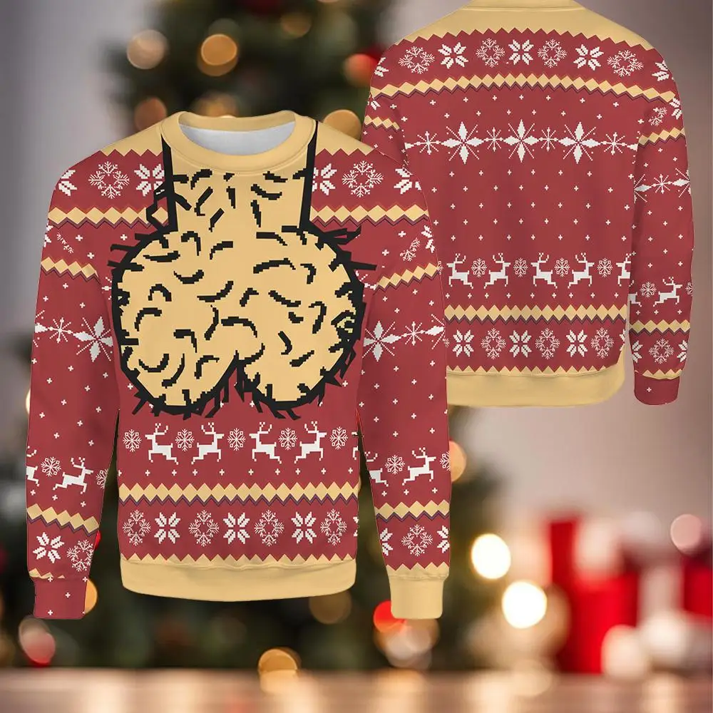 

New Christmas Ugly Sweater Print Style Clothing Fun Knitted Reindeer And Snowflake Sweatshirt Creative Holiday Party Fashion Top