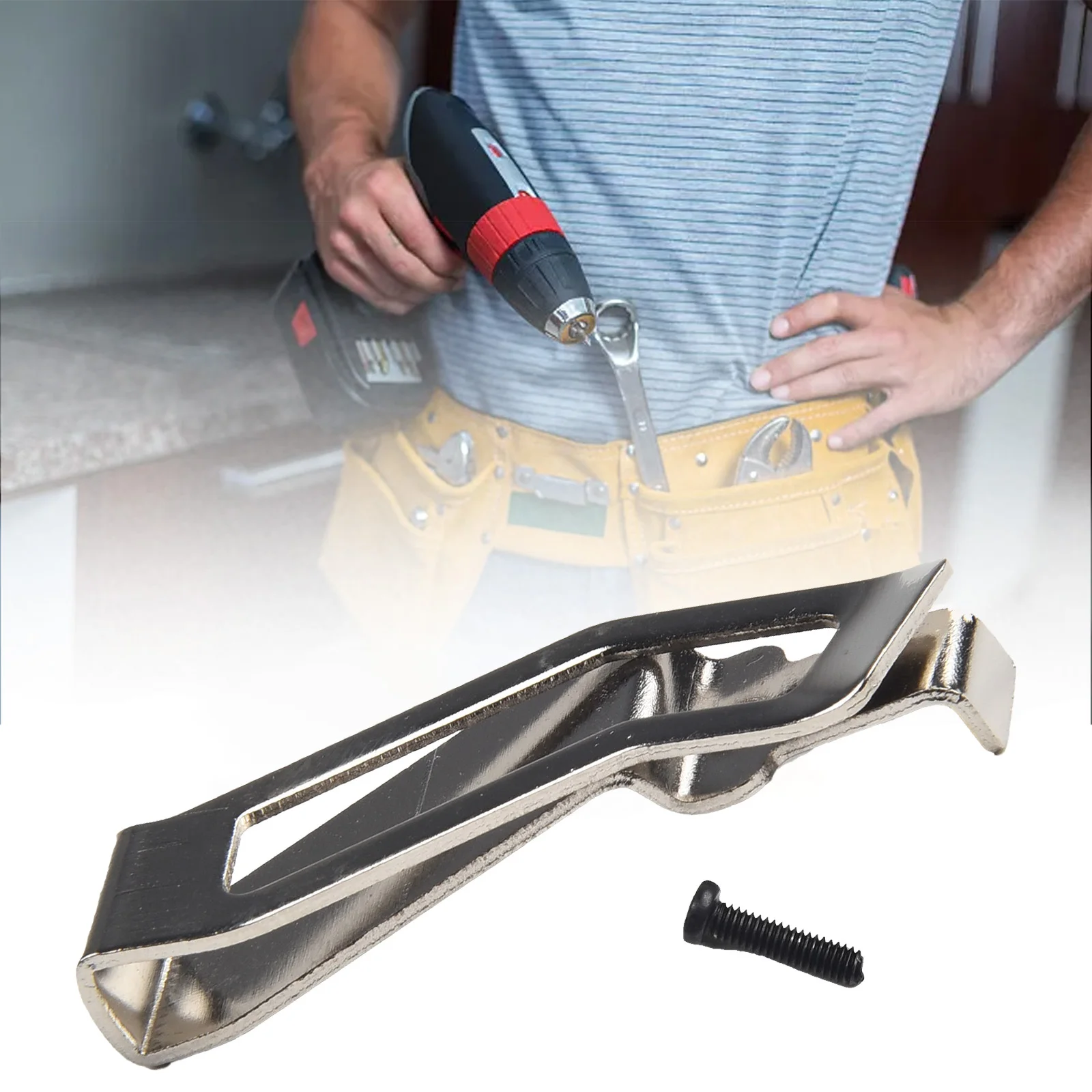 Винтовой зажим для ремня, оборудование для мастерской, ручка для сверла в сборе, металлическая модель, верхние детали электроинструмента, садовый дом, серебро