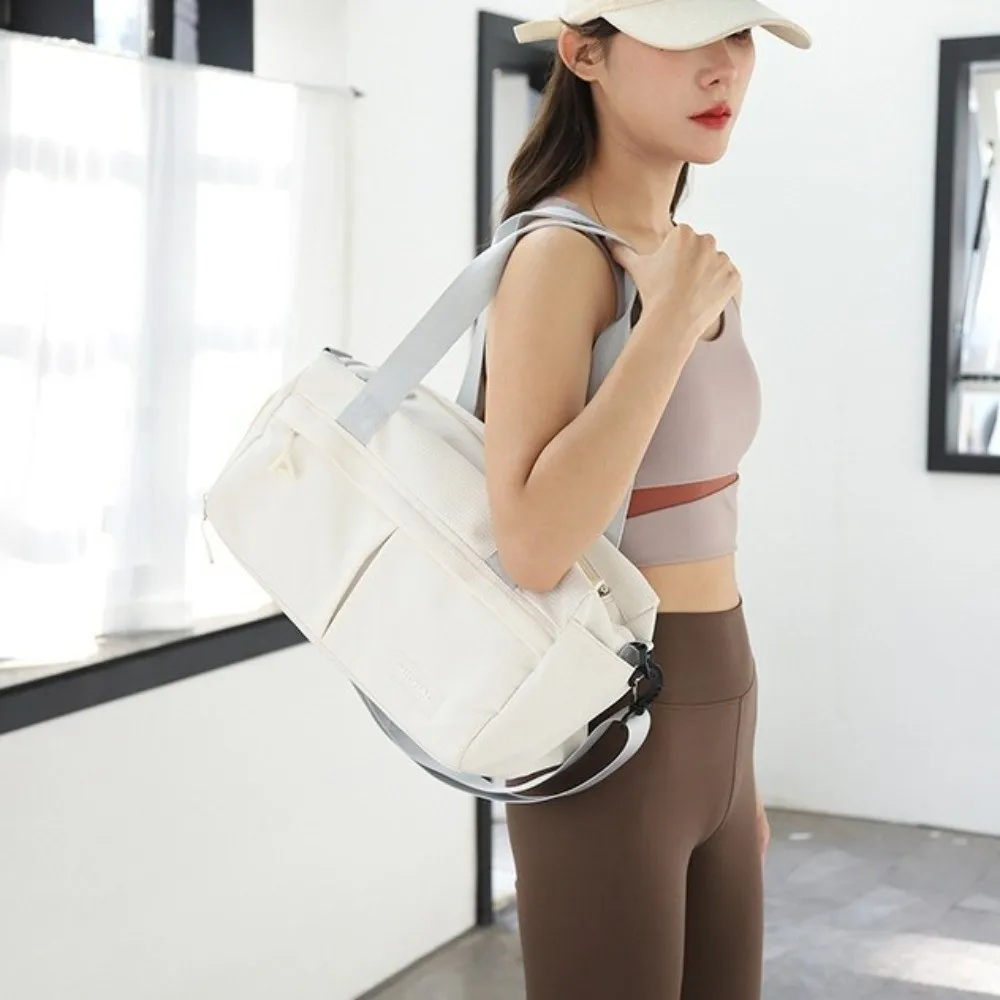 

Shoe Compartment Travel Duffel Bag Dry and Wet Separation Large Capacity Swimming Tote Bag Wear-resistant Nylon Fitness Handbag