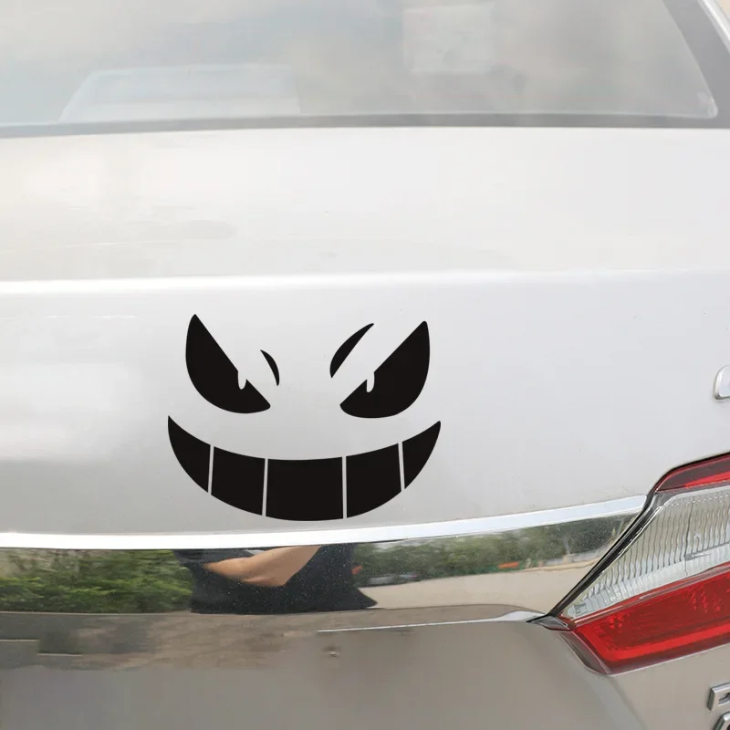 Pokemon Gengar Evil Smiley Face Reflective Sticker Car Windshield Fuel Tank Cap Decorative Sticker Children\'s Toy Birthday Gift