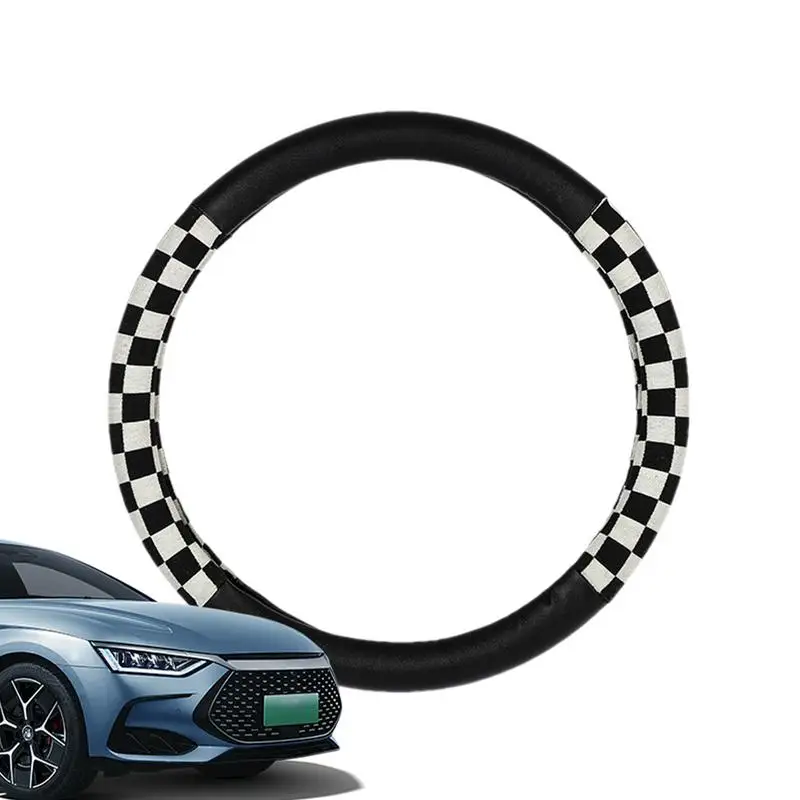 Automotive Steering Wheel Cover Anti Slip Cover For Steering Wheel Lozenge Steering Wheel Cover Protector Automobile Accessories