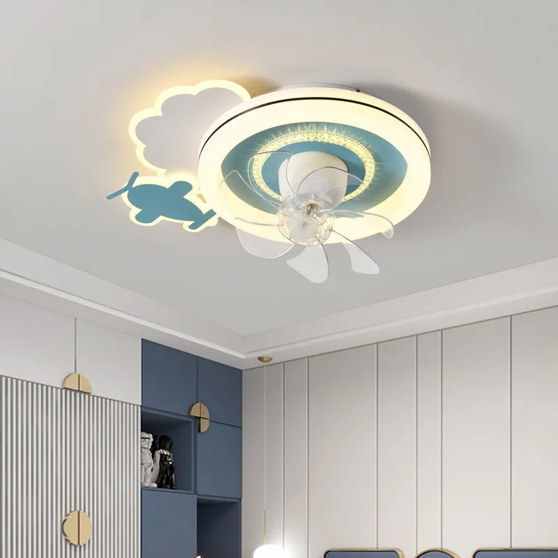 New Creative Cloud Restaurant Bedroom Integrated Invisible Ceiling Fan Light Intelligent Home Decoration Light Fixture