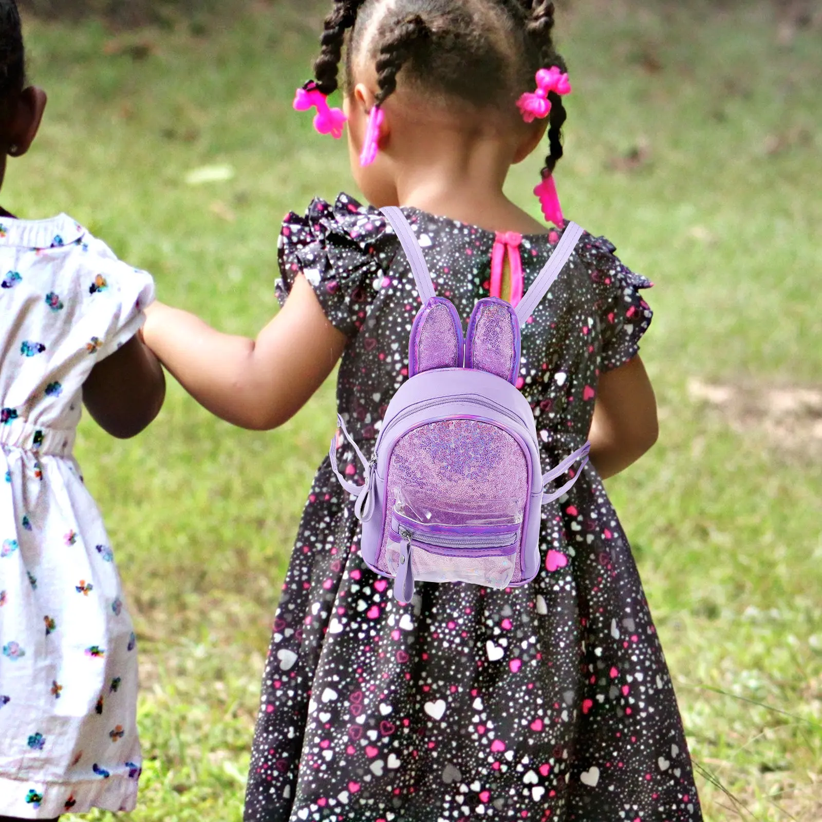 

Adorable Cartoon Rabbit Ear Kids Backpack for Boys and Girls Lightweight PU Toddler Backpack Perfect Birthday Christmas