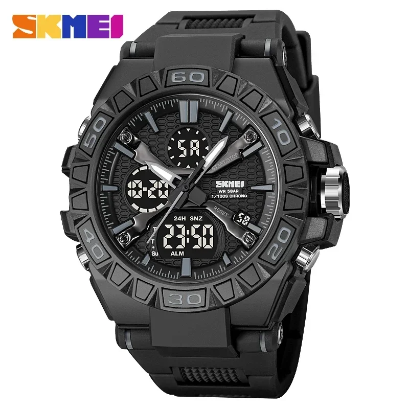 SKMEI 2220 Digital Waterproof Sport LED Dual Display Shockproof Military Mens Wristwatch Quartz Watch for Men 2031 Reloj Mujer