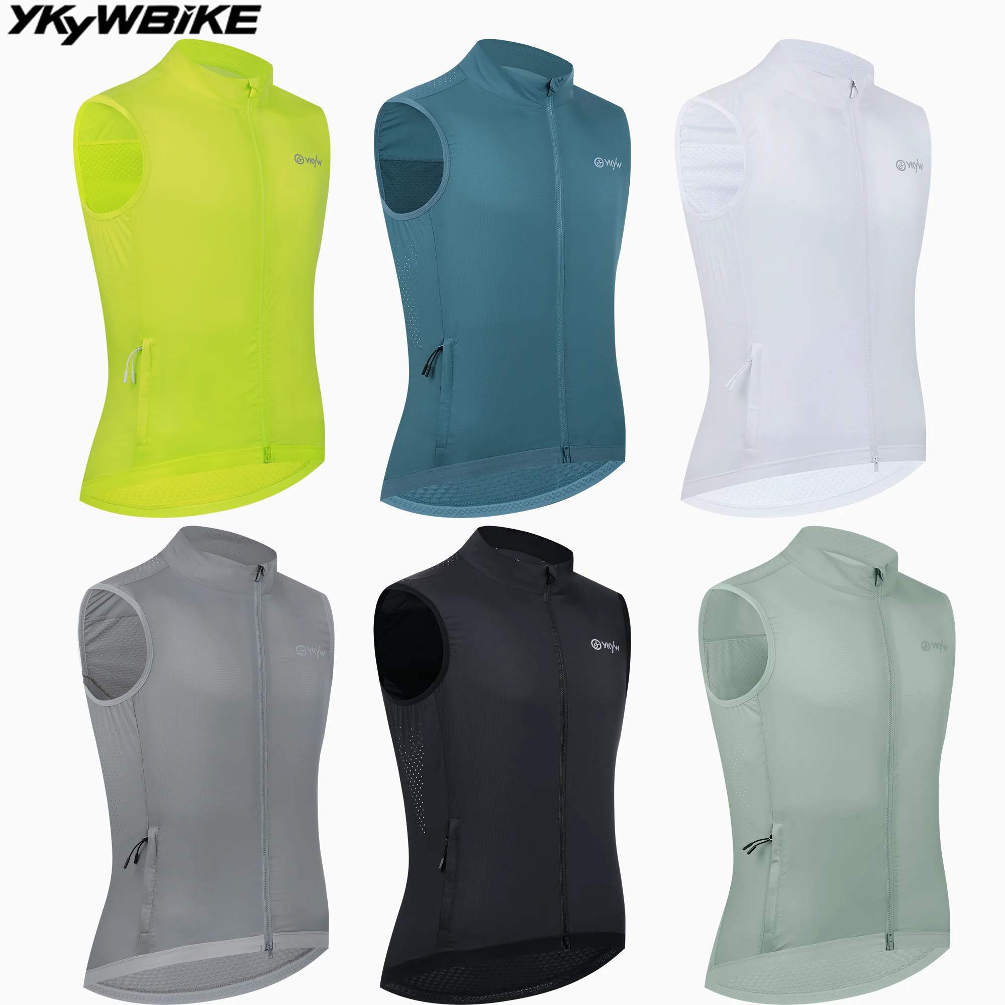 

YKYWBIKE Men's Cycling Vests Bicycle Gilet UPF50+ Waterproof Road Bike Windbreaker Lightweight Riding Clothes Sleeveless Jacket