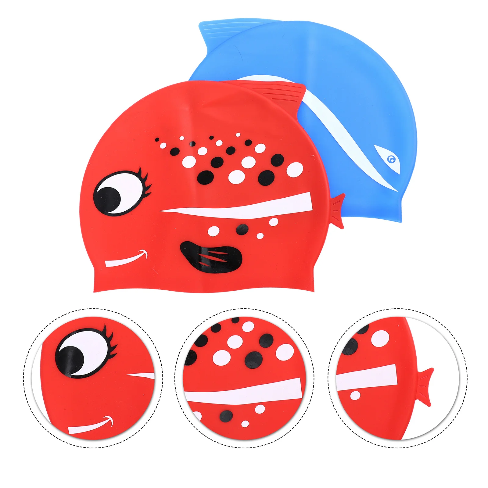 

2Pcs Swimming Cap for Kids Silicone Swim Caps Toddler Girls Boys Ear Cover Waterproof Swimming Equipment Swim Cap