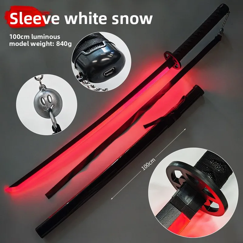 100 cm/33,37 in Hülse Schneewittchen Acryl Lichtschwert Samurai Schwerter Katana Requisiten Modell Mit Mantel Ornamente Cosplay Leucht Spielzeug
