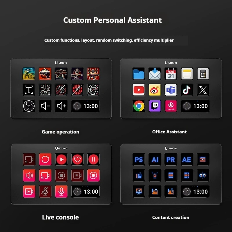 Ulanzi D200 Studio Controller 13 Macro Keys Trigger Actions In Twitch Obs Youtube For Mac Pc Livestreaming Gaming Office Content