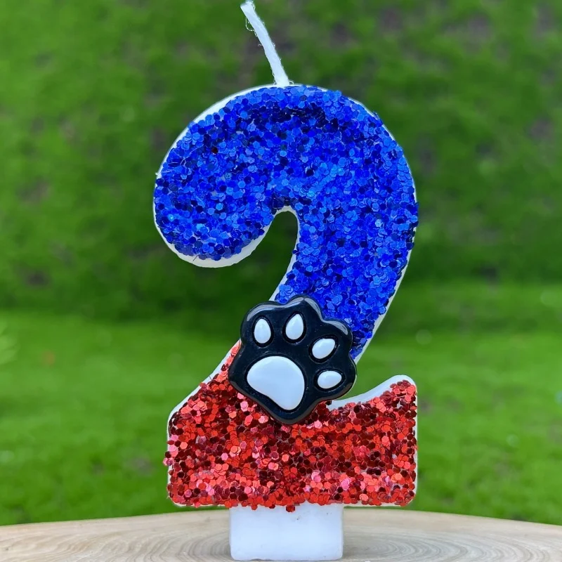 Blue Number Sparkles Funny Candle Birthday Candle Memories Children\'s Red Candles And Accessories Cake Decoration Lamps Candles