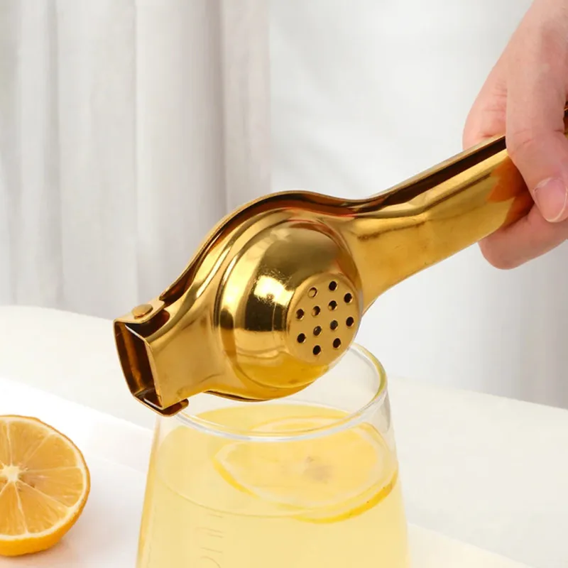 Gold Stainless Steel Manual Juicer Household Lemon Clip Creative Orange Juicer Squeezer Fruit Hand Pressing Kitchen Accessories