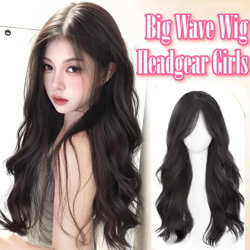 

Synthetic Wigs For Women Big Wave Hair Wig Middle Part Bangs Wig Black Brown Cosplay Wig High Temperature Fiber Curly Hair Daily