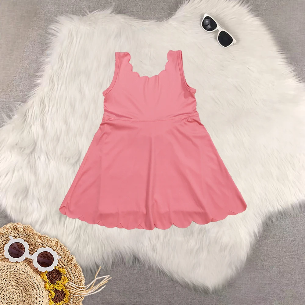 

8.20 Летние розовые платья длиной до колена без рукавов для маленьких девочек