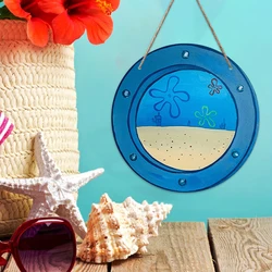1pc-Classic circular plaque decoration with wooden labels, walls, rooms, restaurants, bars, cafes, doors, courtyards, garages
