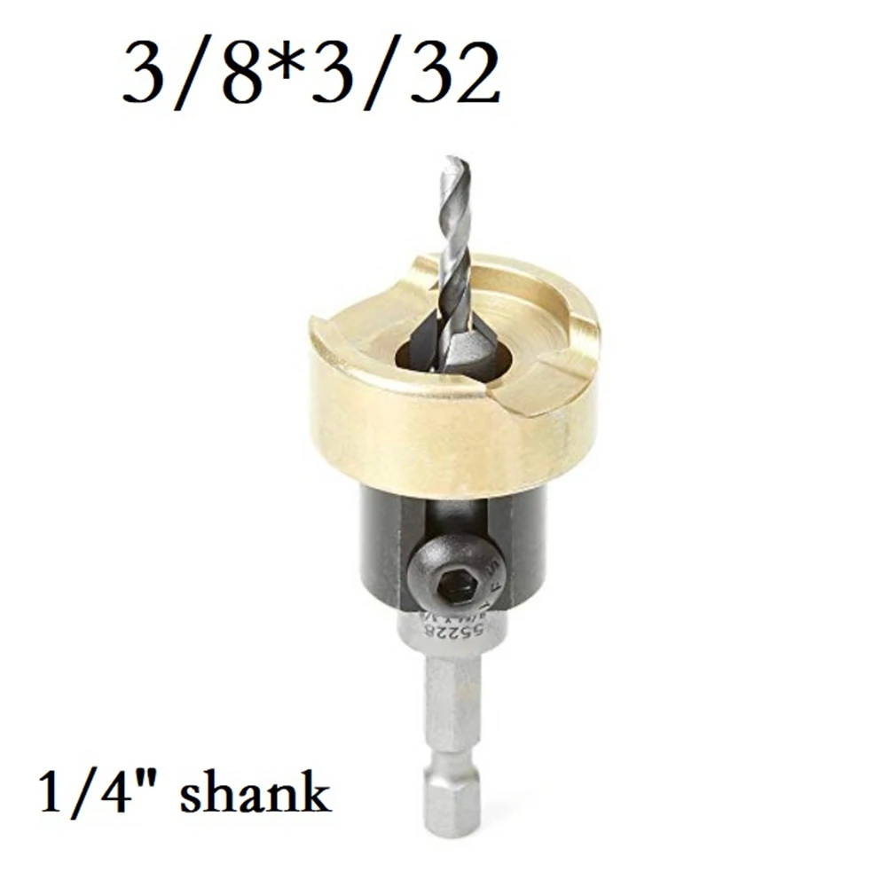 

3/8x3/32x1/4 Shank Countersink Bits With Depth-Stop Carbide Tipped Adjustable Hand Tools Power Tool Accessories Household Suppli