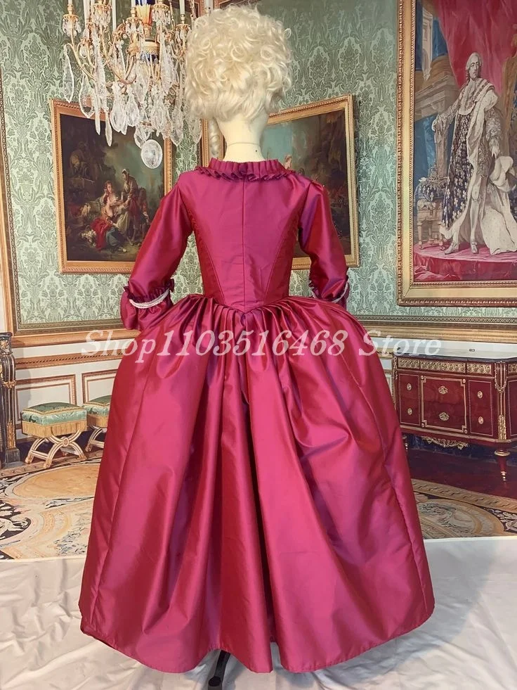 Rose Civil War Victorian Prom Dresses Corset Corset Corset Long Sleeve Women's Party Bowknot Silk Side Gowns Masquerade Custom