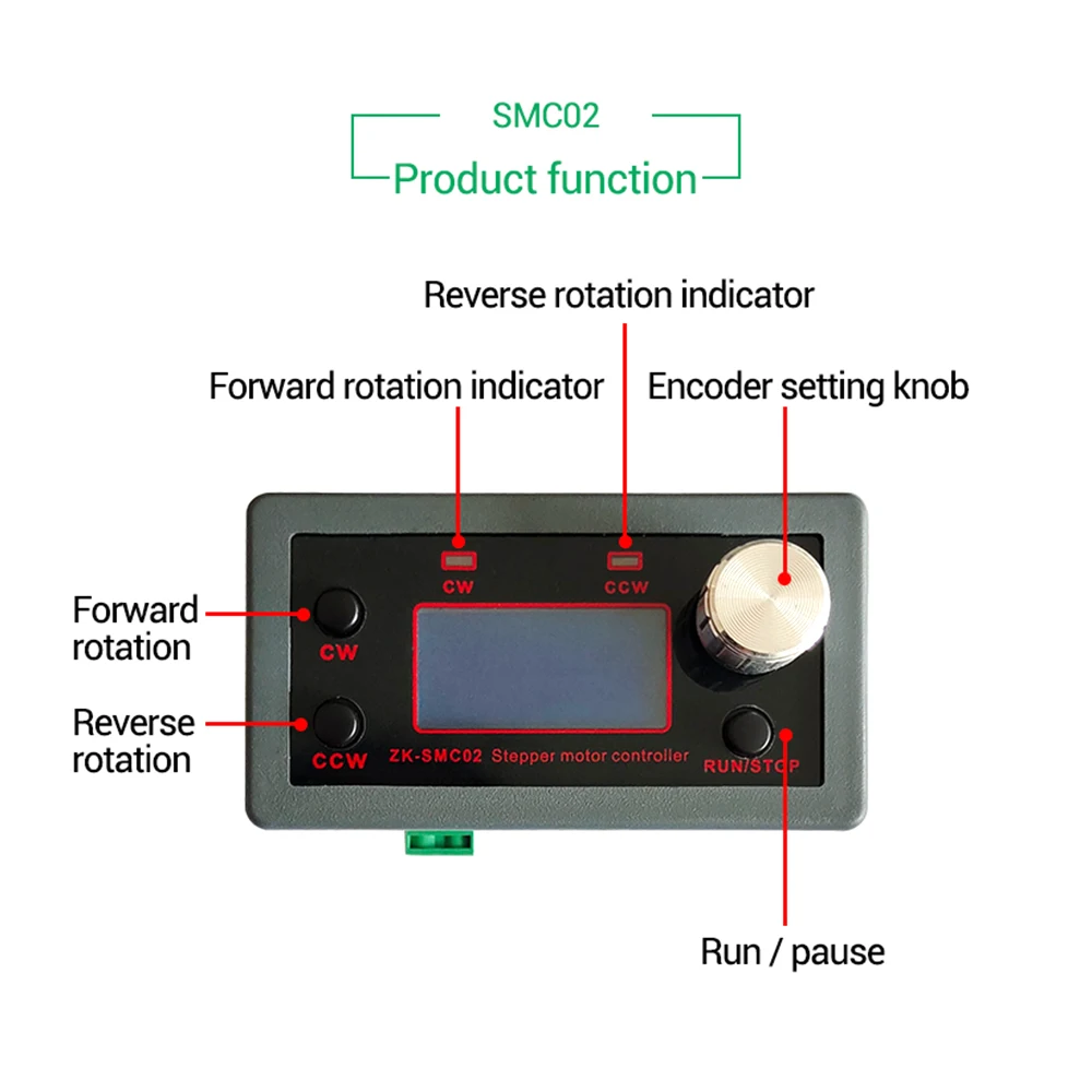 SMC02 Stepper Motor Driver and Controller DC 10-30V 4A Reverse Pulse Speed Control Board Programmable PLC Serial Communication