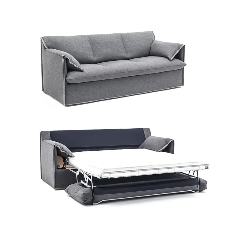 Italian Modern Minimalist Style Fabric Space Saving Multifunction Folding Sofa Bed Set For Hotel Lounge Living Room Furniture