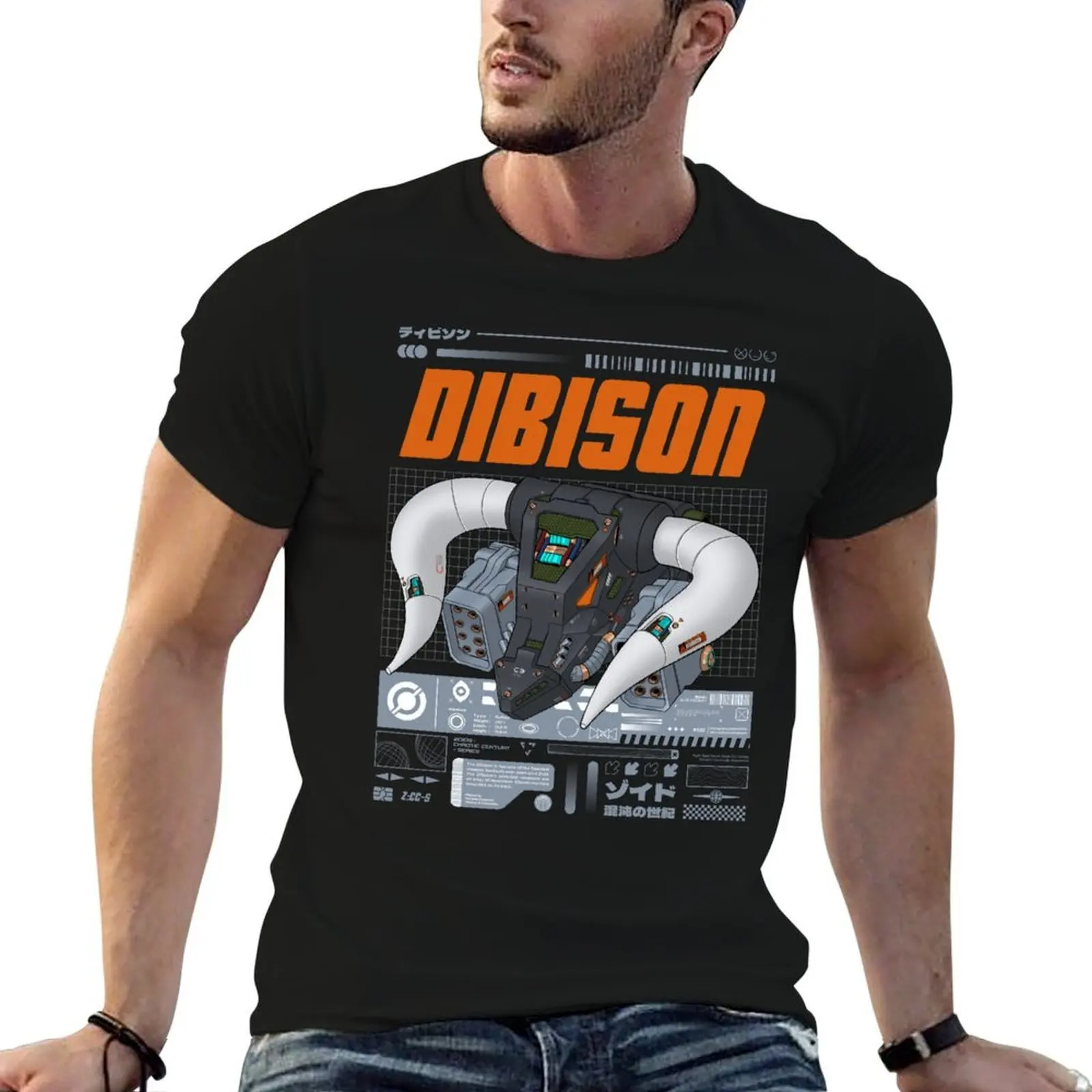 

Century anime Dibison; with shirts Chaotic graphic - - mens T-Shirt illustration design. urban graphic HS-Mech Zoids t