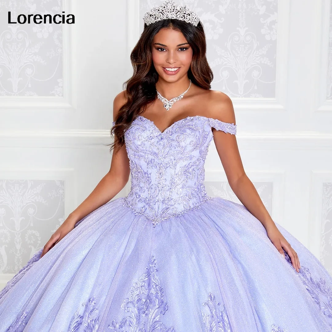 LorstudShiny-Robe de RhCAN ac Quinceanera, appliques en dentelle, perles, cristal, corset mexicain, Sweet 16, robe éducative de 15 ans, YQD792