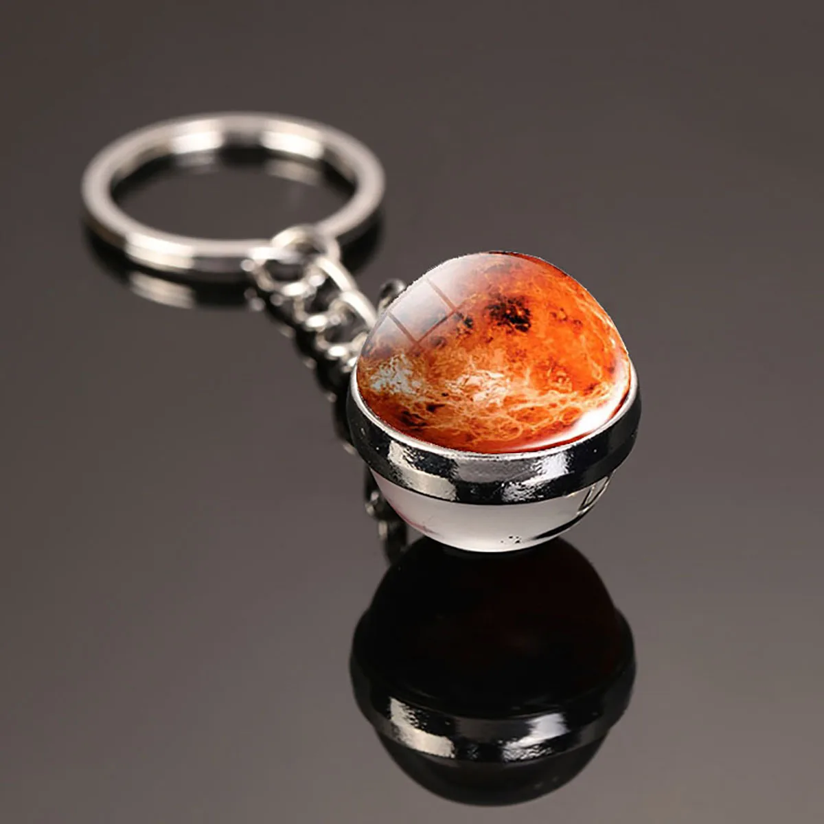 Leuchtender Universum-Stern-Schlüsselanhänger Sonnensystem-Erde-Anhänger Galaxie-Nebel Doppelseitiger Glaskugel-Schlüsselanhänger Charm-Accessoires – Detail 8