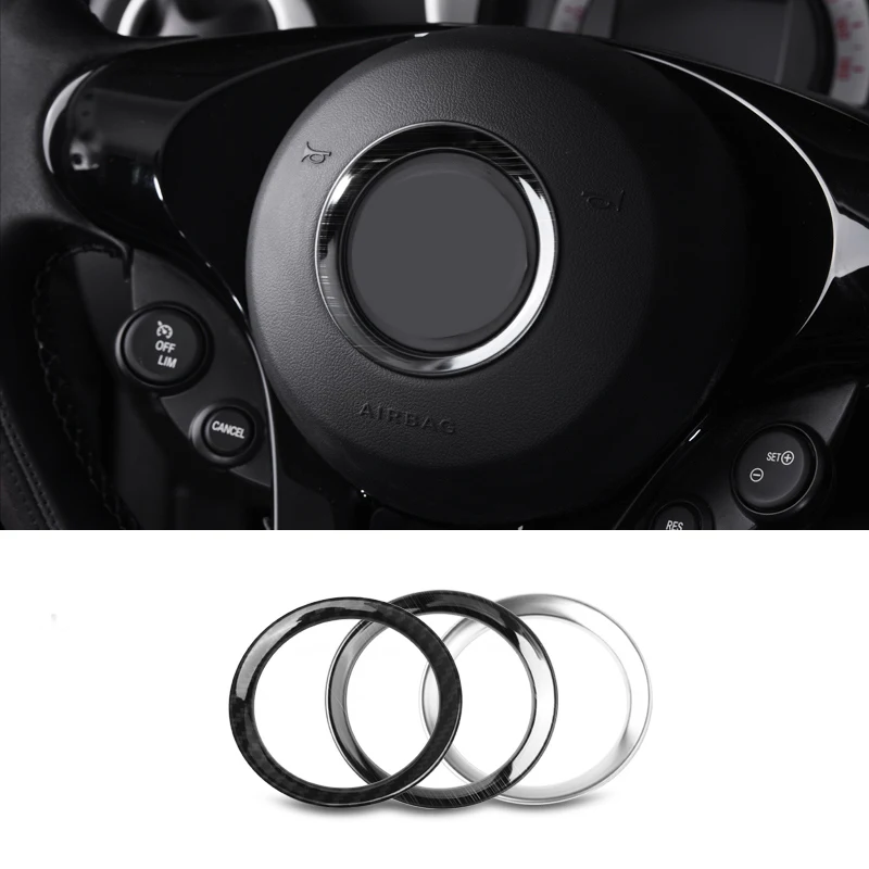 For Smart ForTwo ForFour 453 2020 2019 2018 Car Steering Wheel Ring Circle Decoration Sticker Cover Trim Styling Accessories