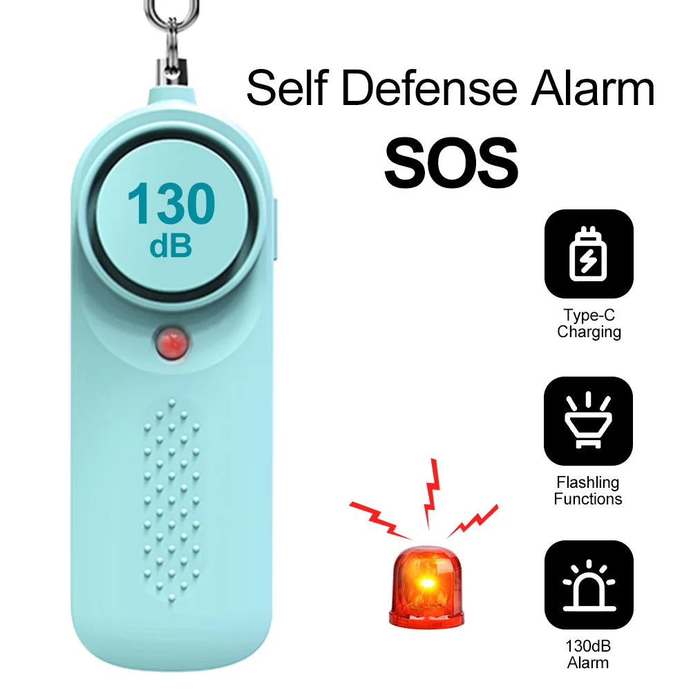 Self Defense Alarm 130dB Anti-wolf Girl Child Women Security Protect Alert Personal Safety Scream Loud Emergency Alarm Keychain
