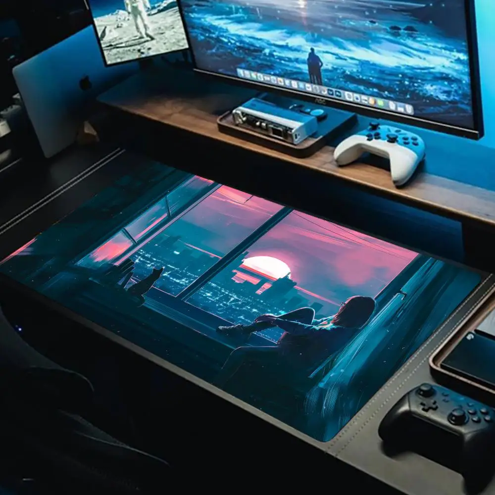 

Indoor Windows Landscape Mouse Pad Esports Office Laptop Desk Mat Game Accessories Mousepad XXL Anti-slip HD Gamer Long DeskMat