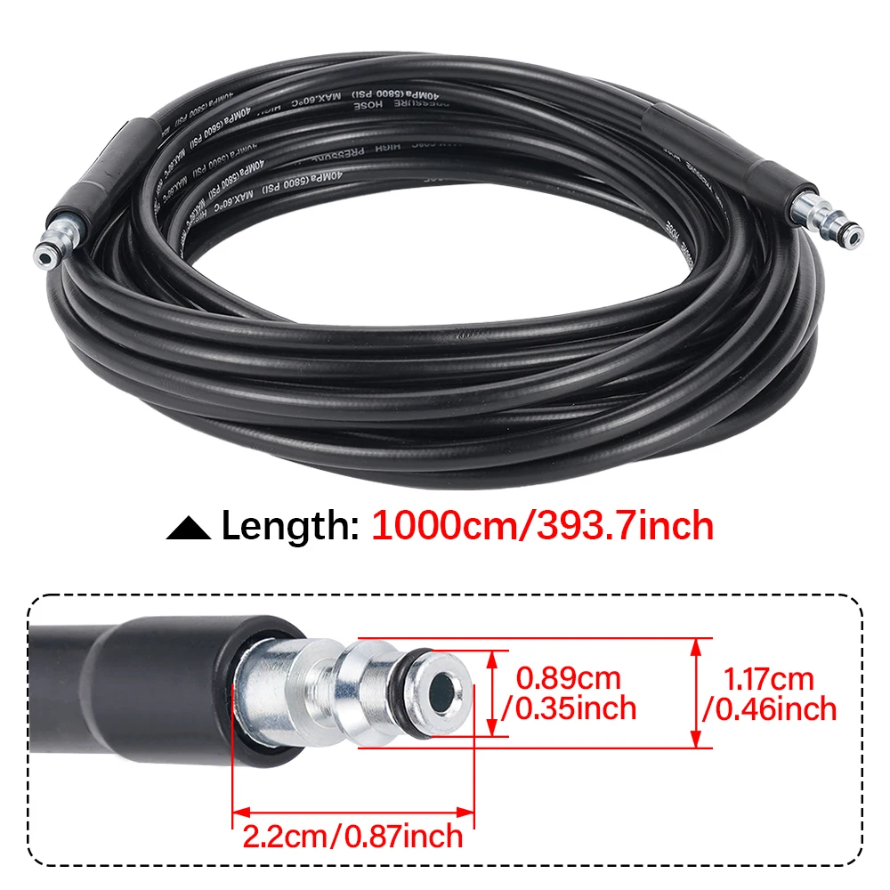 10M High Pressure Washer Hose, 5800 Psi Extension Hose for Lavor Pressure Washer, Water Gun Hose, 40Mpa High Speed Cleaning Pipe