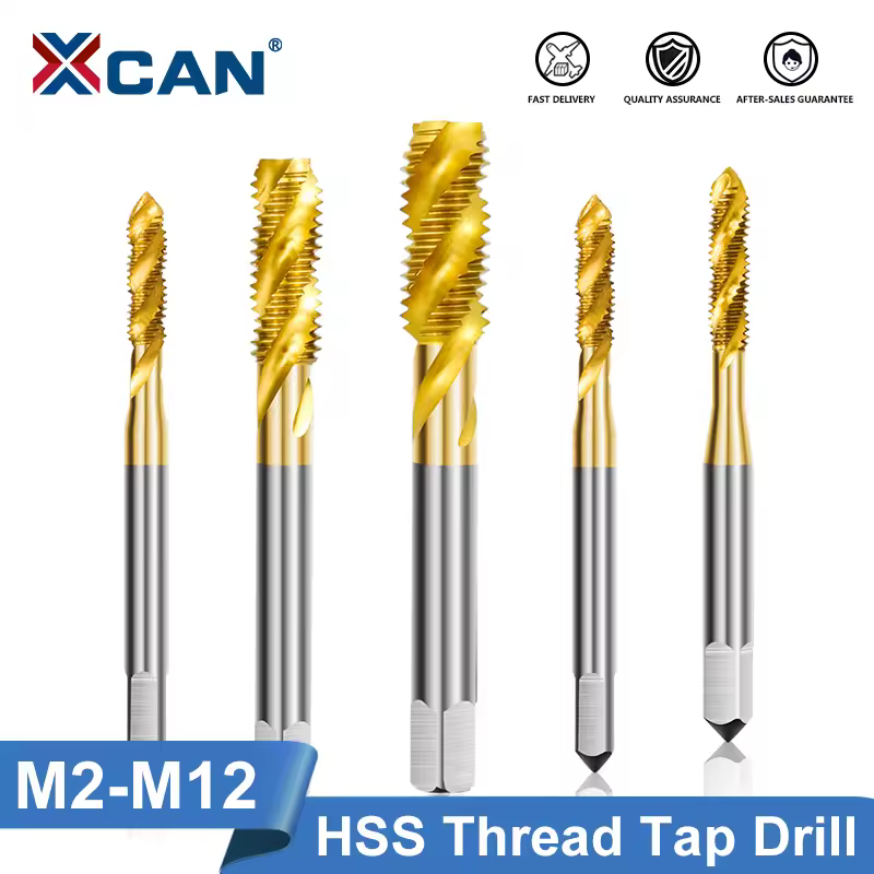 XCAN HSS 6542 grifo de rosca tornillo métrico broca flauta espiral máquina de mano derecha enchufe grifo M2 M3 M4 M5 M6 M8 M10 M12