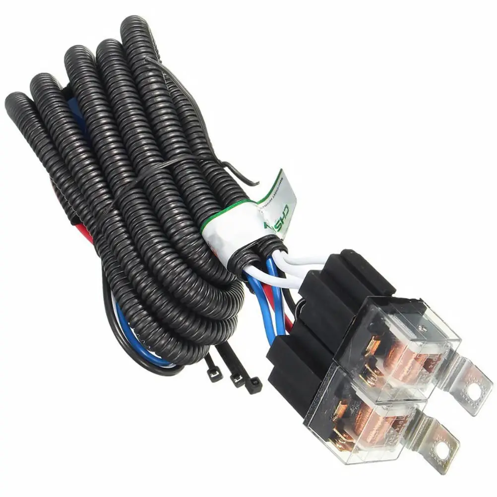

H4 Relay Wiring Harness 12V Durable Practical Direct Install Increase Brightness Car Headlight H4 WiringHarness Vehicle Horn