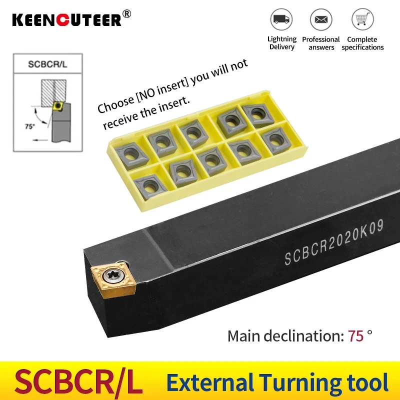1 Uds SCBCR1212H06 SCBCR1616H09 SCBCR2525M09 portaherramientas de torneado exterior CCMT06/09 insertos de carburo torno CNC juego de herramientas de corte