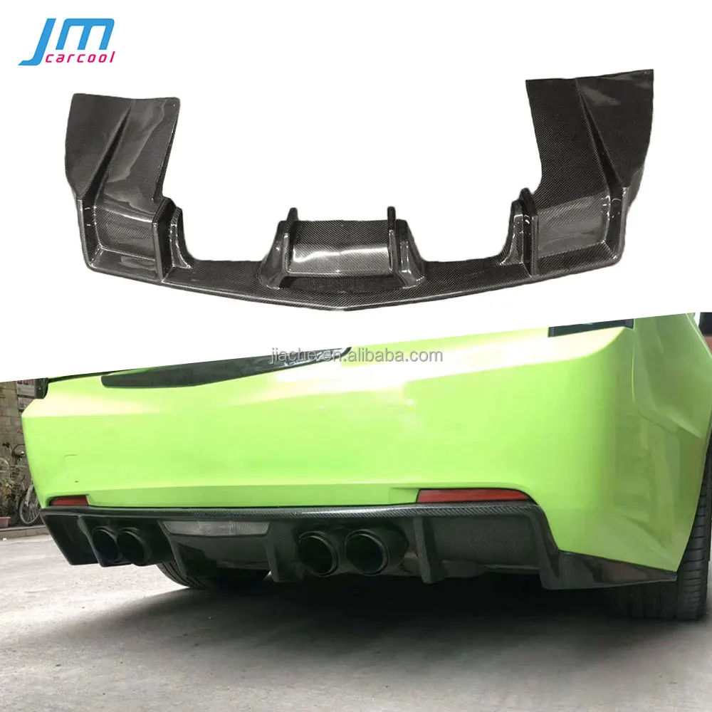 

Carbon Fiber Rear Lip Diffuser Splitters With Exhaust Tips for Cadillac ATS 2015-2017 Back Bumper Guard Car Styling