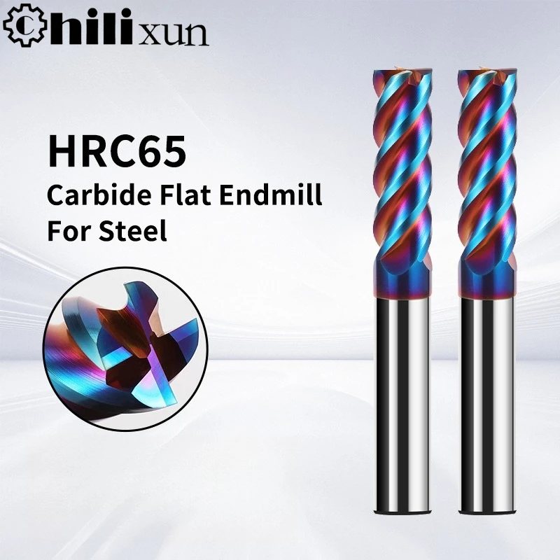 

HILIXUN HRC65 4-флейтовые твердосплавные концевые фрезы, фрезерные инструменты, твердосплавные концевые фрезы с покрытием из сплава, 1-20 мм, станок с ЧПУ, режущие инструменты