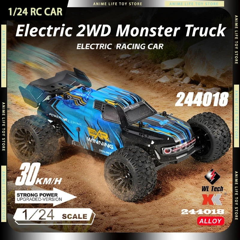 

244018 Wltoys Exr Winning 1/24 RC Car 30Km/h Alloy Monster Truck 2WD Electric Brushed Offroad Climbing USB Charge RC Car Gifts