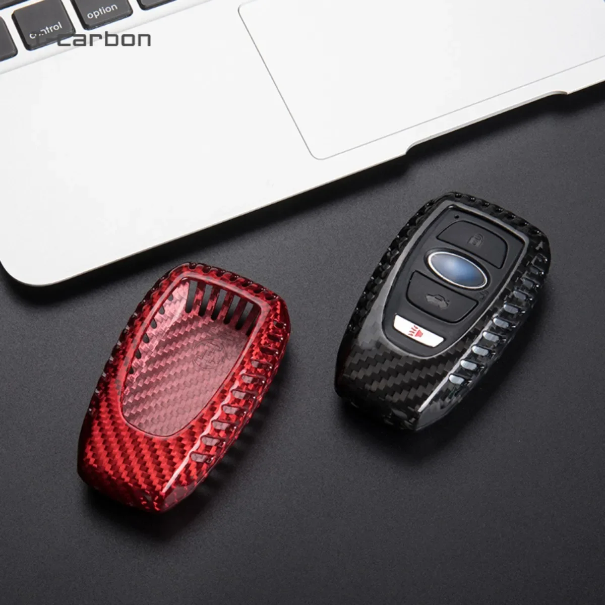 T-carbon Carbon Fiber Car Flip Folding Key Case Cover For Subaru Forester XV Outback BRZ WRX STI Legacy Impreza Crosstrek Access