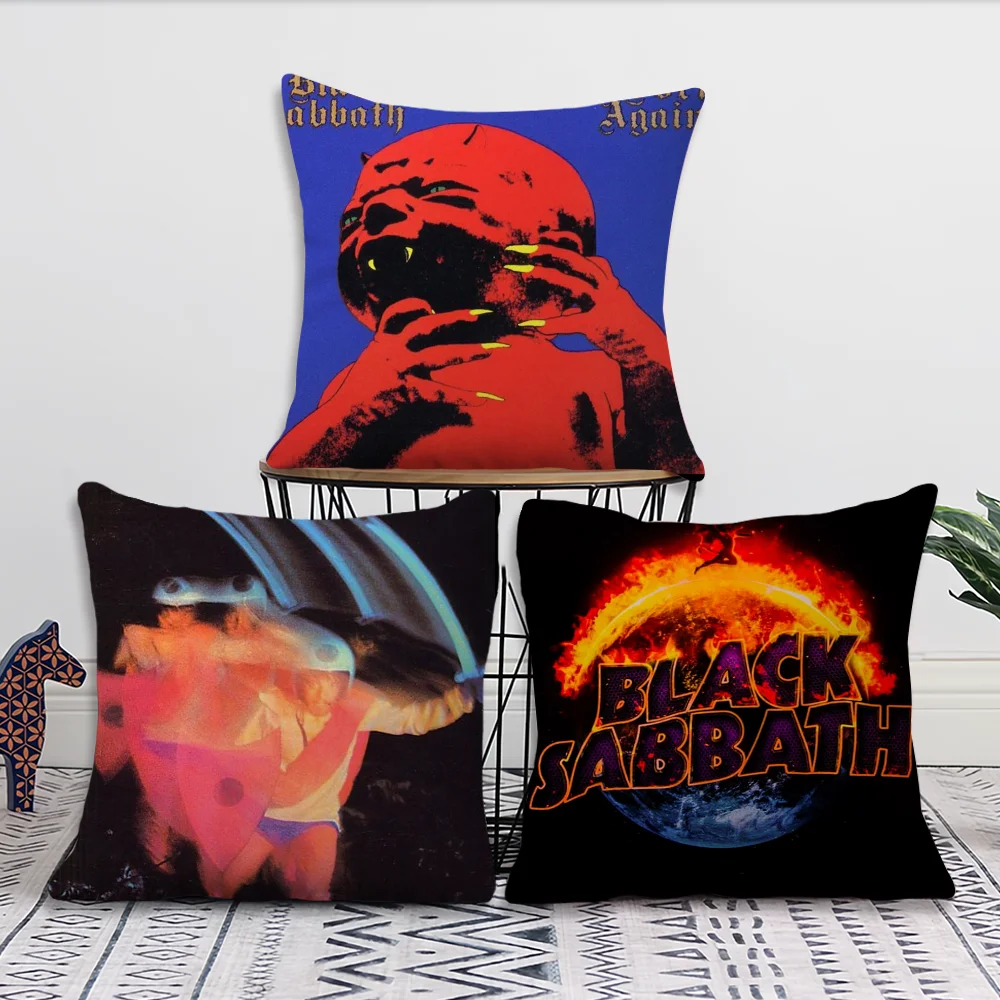 B-Black S-Sabbath Band pillow cover Sofa living Printing Decoration Room Home Office Coffee Shop Car Nordic Simplicity Cover