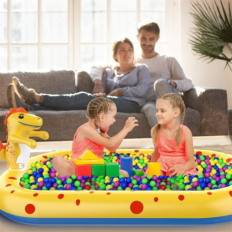 1.7m Inflatable Swimming Pool Dinosaur Shaped PVC Outdoor Bath Lawn Sprinkler Play Mat Children's Water Toy Inflatable Fountain