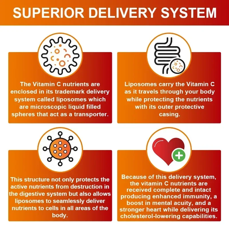 Liposomal Vitamin C - Supports Antioxidant and Nutrient Absorption, Energy Supplement, and Promotes Immune Health Vegan