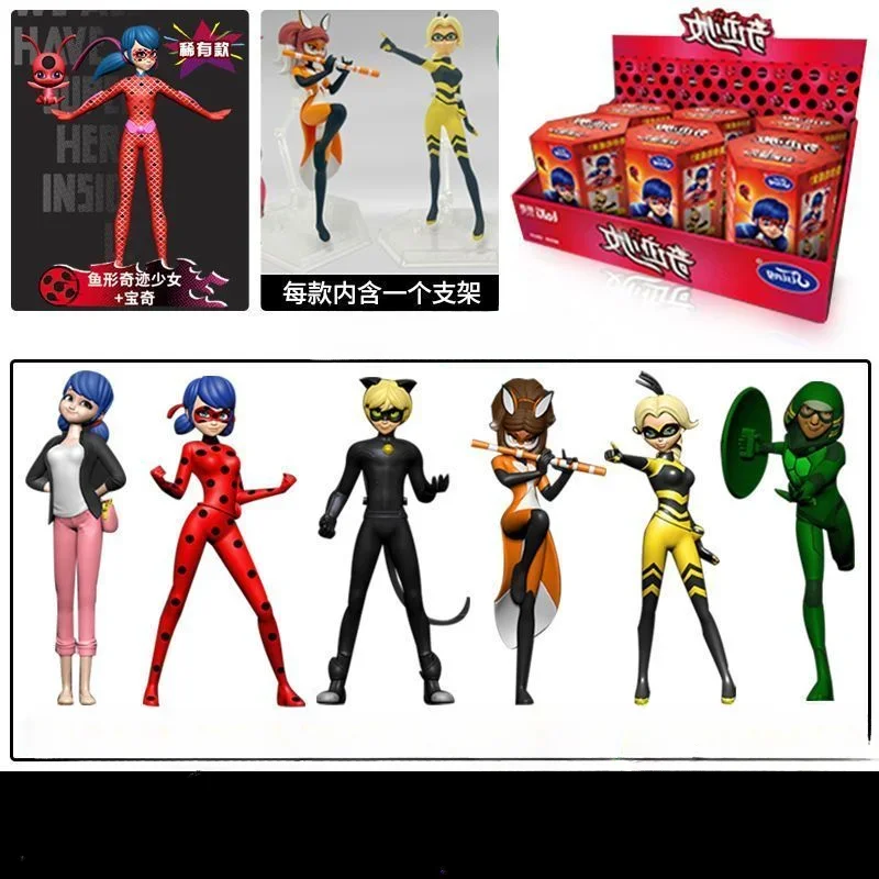 Anime Wonderbaarlijke Lieveheersbeestje Kat Nior Blind Box Marinette Queen Bee Rena Rouge Action Figure Poppen Model Speelgoed Collectie Kids Geschenken