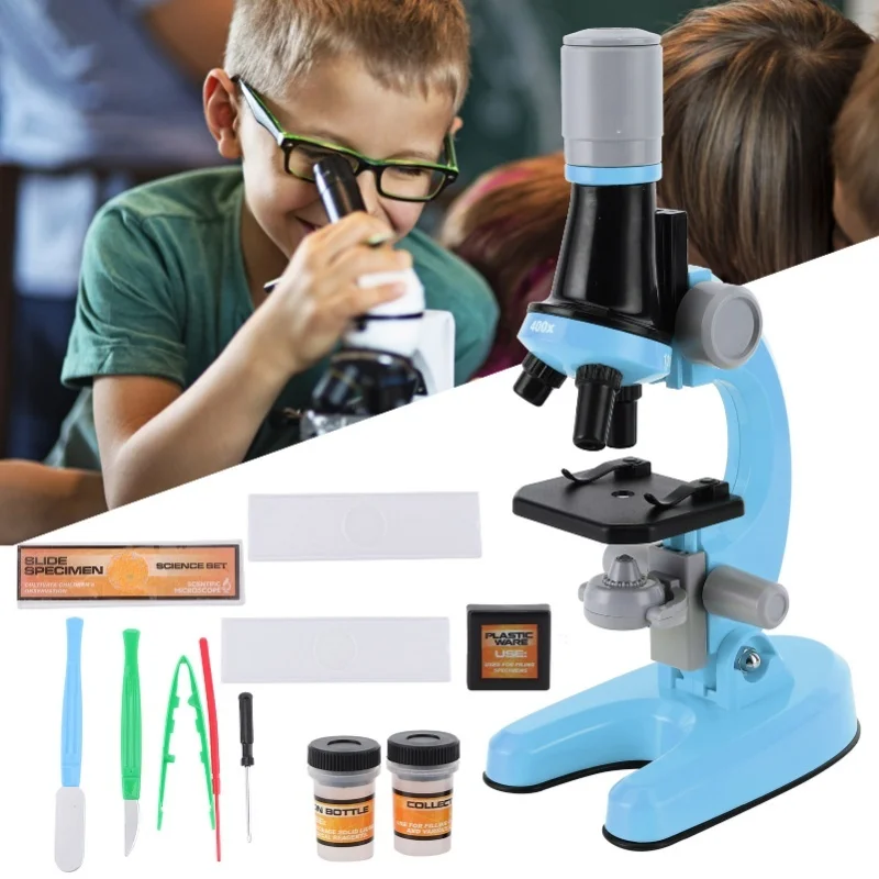 

40X-1200X High Definition Microscope Monocular Plastic Biological Microscope For ChildBlue